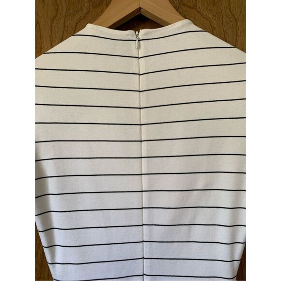 Rosetta Getty Cross Panel Striped Cutout Midi Dress White, Black Size XS - Picture 10 of 12